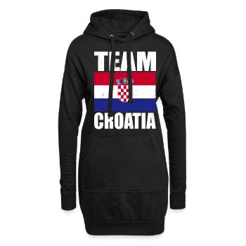 Team Kroatien Fußball - Hoodie-Kleid - Schwarz - Vorne