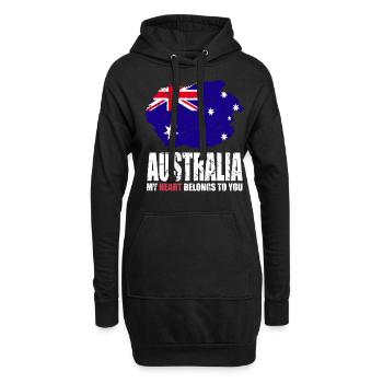 Drapeau de l’Australie - Sweat-shirt à capuche long Femme - noir - Devant