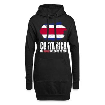 Drapeau du Costa Rica - Sweat-shirt à capuche long Femme - noir - Devant