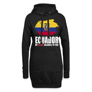 Ecuador Fahne - Hoodie-Kleid - Schwarz - Vorne