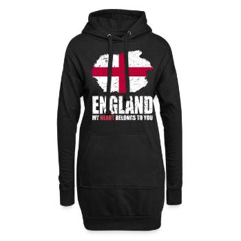 Drapeau de l’Angleterre - Sweat-shirt à capuche long Femme - noir - Devant
