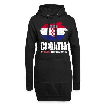 Drapeau de la Croatie - Sweat-shirt à capuche long Femme - noir - Devant