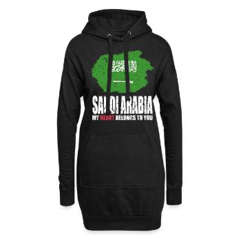 Saudi-arabien Fahne - Hoodie-Kleid - Schwarz - Vorne