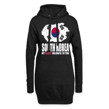 Drapeau de la Corée du Sud - Sweat-shirt à capuche long Femme - noir - Devant