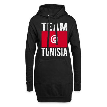 Drapeau de la Tunisie - Sweat-shirt à capuche long Femme - noir - Devant