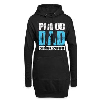 Proud Dad Since 2008 - Hoodie-Kleid - Schwarz - Vorne