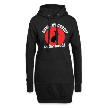 Cooler Hase Spruch - Hoodie-Kleid - Schwarz - Vorne