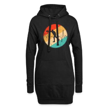 Boxen Herzschlag Retro - Hoodie-Kleid - Schwarz - Vorne