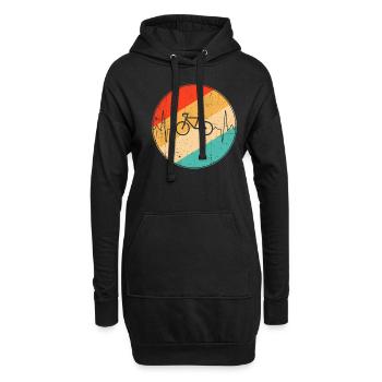 Battement de cœur de vélo - Sweat-shirt à capuche long Femme - noir - Devant