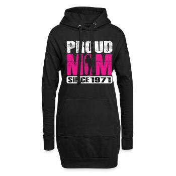 Proud Mom Since 1971 - Hoodie-Kleid - Schwarz - Vorne