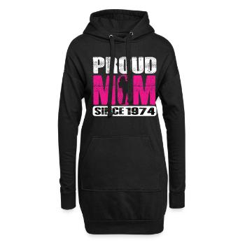 Proud Mom Since 1974 - Hoodie-Kleid - Schwarz - Vorne