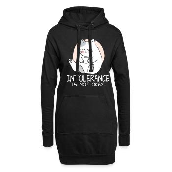 Intolerance is not okay - Hoodie-Kleid - Schwarz - Vorne