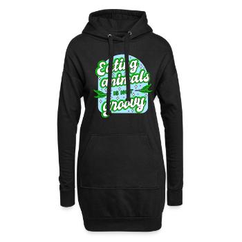 Manger des animaux végétaliens n’est pas groovy - Sweat-shirt à capuche long Femme - noir - Devant