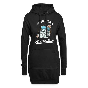 Baseball Maskottchen Home Run - Hoodie-Kleid - Schwarz - Vorne