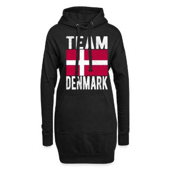 Drapeau du Danemark - Sweat-shirt à capuche long Femme - noir - Devant