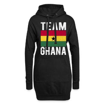 Ghana Fahne - Hoodie-Kleid - Schwarz - Vorne