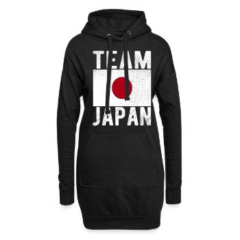 Drapeau du Japon - Sweat-shirt à capuche long Femme - noir - Devant