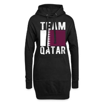 Katar Fahne - Hoodie-Kleid - Schwarz - Vorne