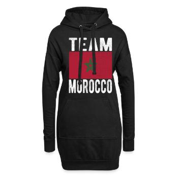 Drapeau du Maroc - Sweat-shirt à capuche long Femme - noir - Devant