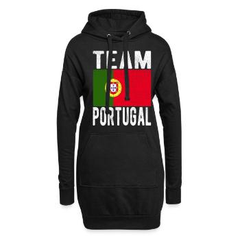 Drapeau du Portugal - Sweat-shirt à capuche long Femme - noir - Devant