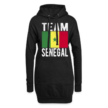 Drapeau du Sénégal - Sweat-shirt à capuche long Femme - noir - Devant