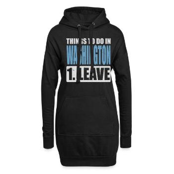 Washington Meme - Hoodie-Kleid - Schwarz - Vorne