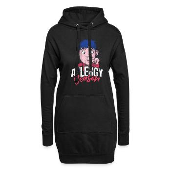Cadeau de chemise de saison des allergies - Sweat-shirt à capuche long Femme - noir - Devant