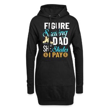 Eiskunstlauf Eisläufer Schlittschuhe Eislaufen - Hoodie-Kleid - Schwarz - Vorne
