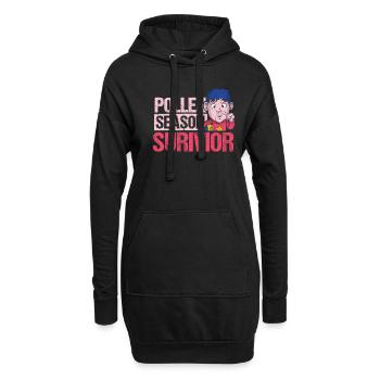 Cadeau de chemise de survivant de saison du pollen - Sweat-shirt à capuche long Femme - noir - Devant