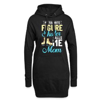 Eiskunstlauf Eisläufer Schlittschuhe Eislaufen - Hoodie-Kleid - Schwarz - Vorne
