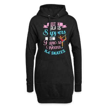 Eiskunstlauf Eisläufer Schlittschuhe Eislaufen - Hoodie-Kleid - Schwarz - Vorne