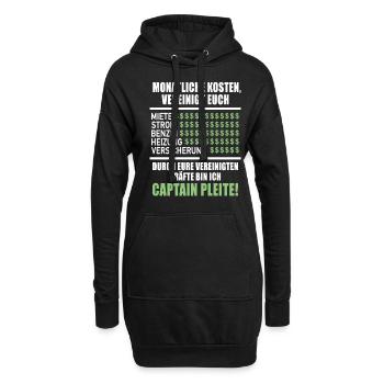 Monatliche Kosten Vereinigt Euch Miete Strom - Hoodie-Kleid - Schwarz - Vorne