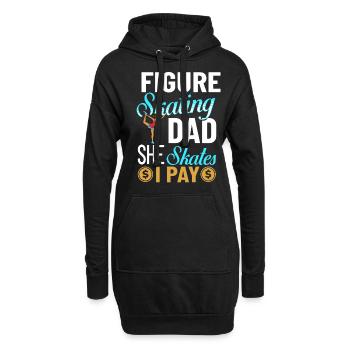 Eiskunstlauf Eisläufer Schlittschuhe Eislaufen - Hoodie-Kleid - Schwarz - Vorne