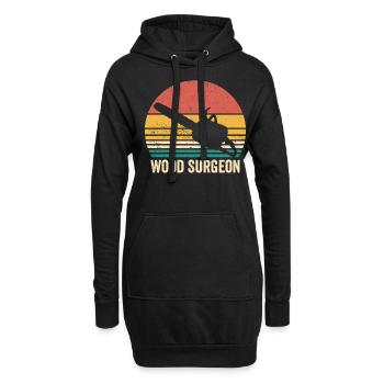 Holzchirurg Holzarbeiter Schreiner Vintage - Hoodie-Kleid - Schwarz - Vorne