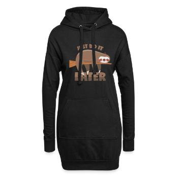 Paresseux : Faites-le plus tard ! - Sweat-shirt à capuche long Femme - noir - Devant