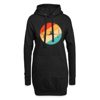 Natation Rétro Heartbeat - Sweat-shirt à capuche long Femme - noir - Devant