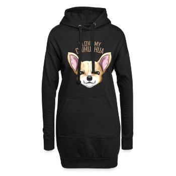 Dog Lover - J’aime mon Chihuahua - Sweat-shirt à capuche long Femme - noir - Devant