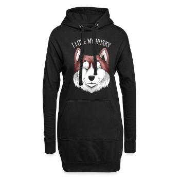 Dog Lover - I Love My Husky - Hoodie Dress - black - Front