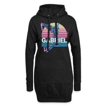 Gabriel Erzengel Retro - Hoodie-Kleid - Schwarz - Vorne