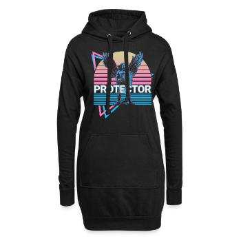 Beschützer Erzengel Michael Retro - Hoodie-Kleid - Schwarz - Vorne