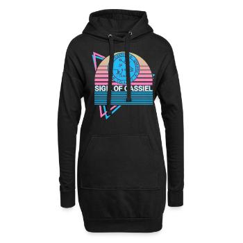 Sceau de Cassiel Archange Sceau Rétro - Sweat-shirt à capuche long Femme - noir - Devant