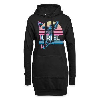 Uriel Erzengel Retro - Hoodie-Kleid - Schwarz - Vorne