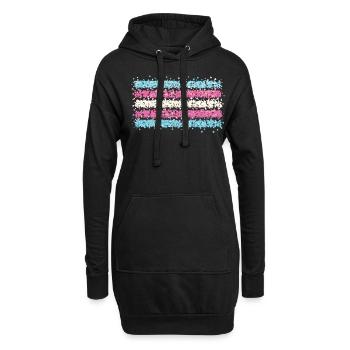 Drapeau transsexuel transsexuel transgenre - Sweat-shirt à capuche long Femme - noir - Devant