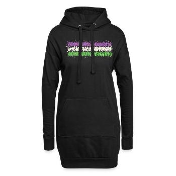 Genderqueer Genderfluid Nonbinary Flagge Queer - Hoodie-Kleid - Schwarz - Vorne