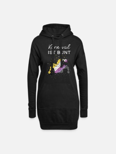 Karneval Fasching Fasnacht Asexuell Asexualität - Hoodie-Kleid - Schwarz