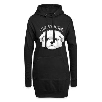 Dog Lover - I Love My Maltese - Hoodie Dress - black - Front