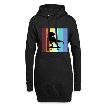 Skateboard Trex Skater Skateboard fahren - Hoodie-Kleid - Schwarz - Vorne