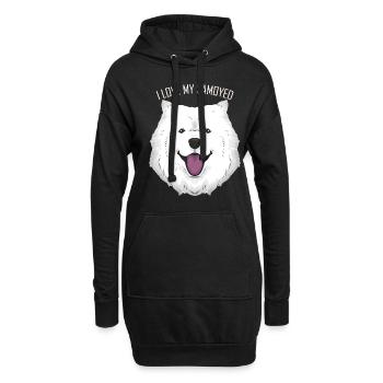 Dog Lover - I Love My Samoyed - Hoodie-Kleid - Schwarz - Vorne