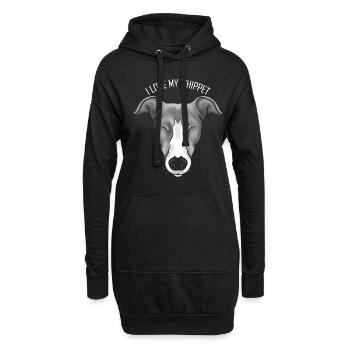 Dog Lover - I Love My Whippet - Hoodie-Kleid - Schwarz - Vorne