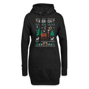 Noël Biersch Rudolf Affreux Cerf de Noël - Sweat-shirt à capuche long Femme - noir - Devant